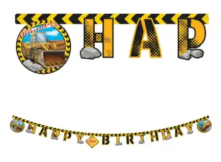 Paper birthday banner “Construction” 2 m, 1 pc