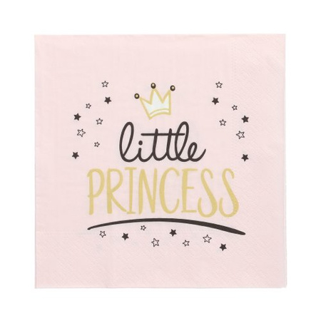 Serwetki 3-warstwowe "Little Princess" 1/4 33 x 33 cm 20 szt.