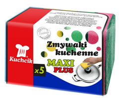 Gąbki do zmywania naczyń Kuchcik Maxi Plus 5 szt.