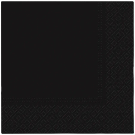 Black 3-ply napkins, 1/4, 33 x 33 cm 20 pcs