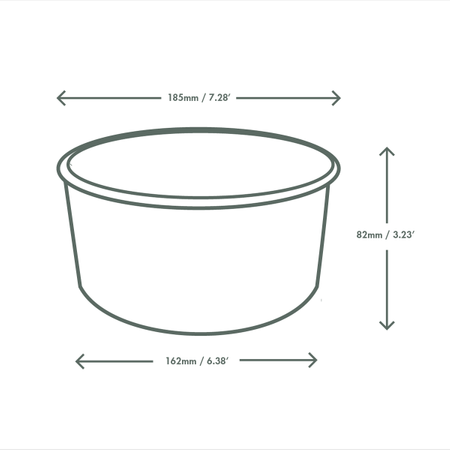 Miska papierowa sałatkowa kraft 1500 ml śr. 185 mm 50 szt.