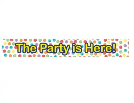 Gold "The Party is Here" Birthday Banner, 3 Pc.