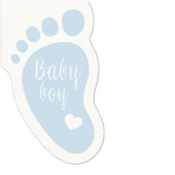 Napkins shaped like a baby’s foot Light Blue, 10 pcs.