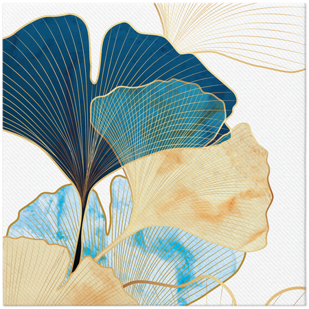 Premium Airlaid napkins, "Stylish Ginko Accents", 1/4, 40 x 40 cm 12 pcs.