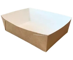 Deep kraft paper tray 20 x 14 x 6 cm 50 pcs.