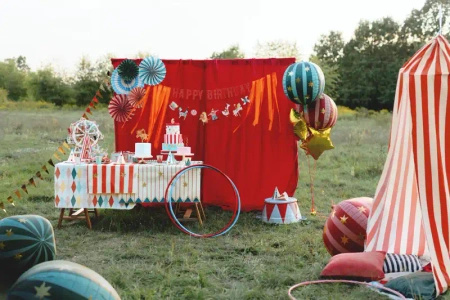 Paper Banner "Happy Birthday – Circus", 2.75 m, 1 pc