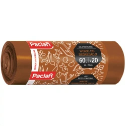 Brown BIO recycling bags Paclan 60L, 50 x 72 cm, 20 pcs