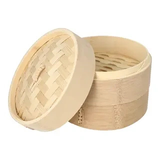 Bamboo steamer “ASIA”, height 13,5 cm, diameter 18 cm, 3-piece, 1 pc.