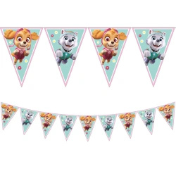 Foil garland – flags “PAW Patrol Sky & Everest” 2.3 m, 1 pc
