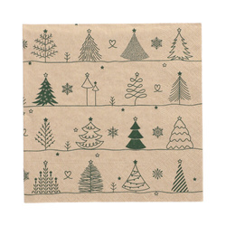 3-layer napkins "X-Mas Trees" 1/4 33 x 33 cm 20 pcs.