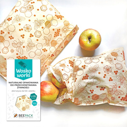 Beeswax bags "Bees" set L+XL 1 pc.