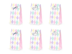 Paper Treat Bags "Unicorn", 8 × 18 × 6 cm, 6 pcs