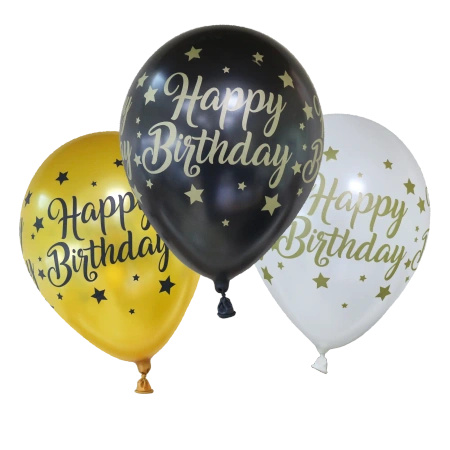 Balony lateksowe "Milestone Happy Birthday", 28 cm, 6 szt.
