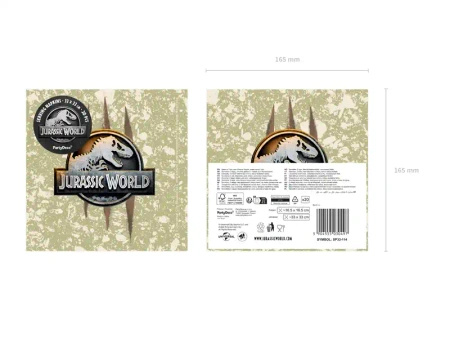 Serwetki 2-war papierowe "Jurassic World", 33 x 33 cm, 20 szt.