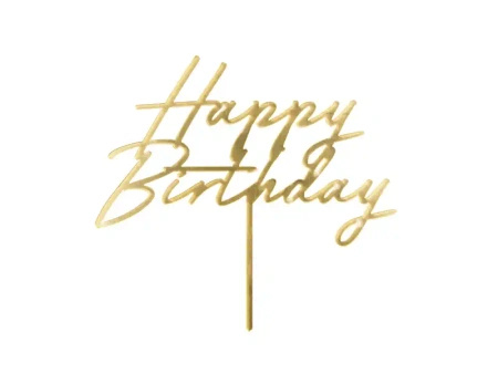 Acrylic Cake Topper "Happy Birthday", 18 × 16 cm, 1 pc