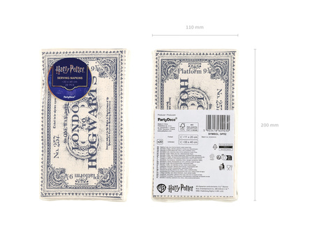 Napkins 3‑ply “Harry Potter – Ticket”, 33 × 40 cm, 20 pcs.