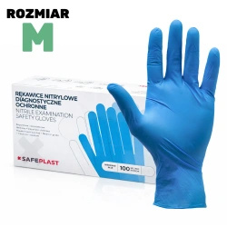 Nitrile powder-free blue gloves in a box, "M", 100 pcs