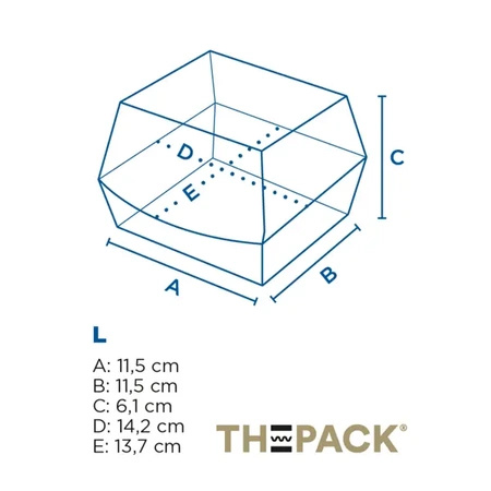 Burger box termiczny czarny, rozmiar "L", 14,2 x 13,7 x 6,1 cm 50 szt.