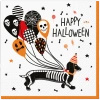 Serwetki 3-warstwowe "Spooky Dachshund / Halloween", 1/4, 33 x 33 cm 20 szt.