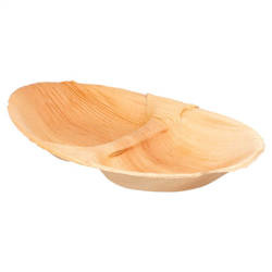 Deep palm leaf tray bipartite 27 x 15 x 2.5 cm 25 pcs.