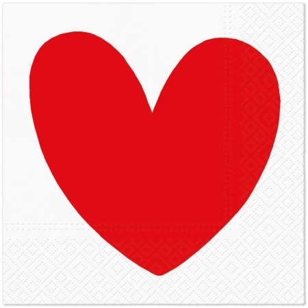 3-ply napkins "Red Hearts", 1/4, 33 x 33 cm 20 pcs