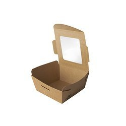 PLA "PURE" paper container with window 350ml 4.5 x 9 x 9 cm 40 pcs.