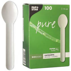 Coffee paper teaspoons white 13 cm 100 pcs.