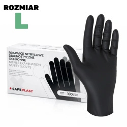 Nitrile powder-free black gloves in box, "L", 100 pcs