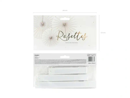 Decorative Paper Rosettes "Beige", 26, 34 and 43 cm, 3 pcs