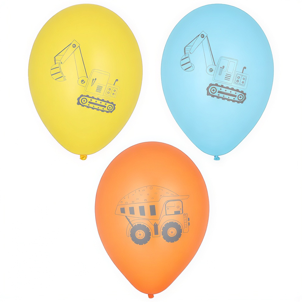 Balony "pojazdy budowlane" mix 29 cm 6 szt.