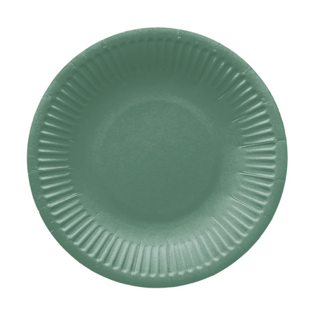 Talerz papierowy okrągły zielony / butelkowa zieleń śr. 18 cm 8 szt.