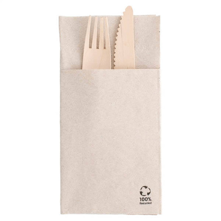 "Recycled" cutlery bags-serviettes 20 x 10 cm 50 pcs.