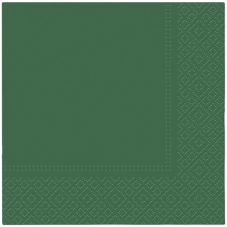 Bottle green 3-ply napkins, 1/4, 33 x 33 cm 20 pcs