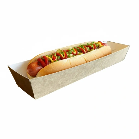 Tacka papierowa głęboka hot dog 26 x 5 x 3,5 cm 100 szt.