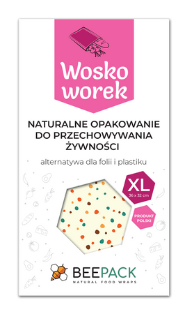 Beeswax bags “Dots” XL 36×32 cm, 1 piece