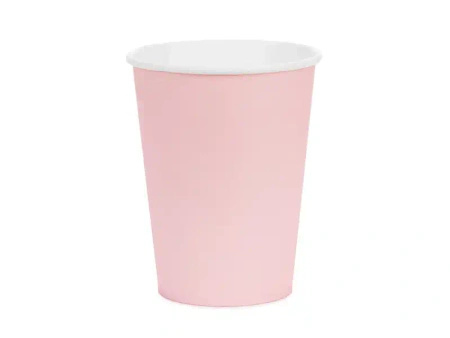 Kubki papierowe, Jasnoróżowe, 250 ml, 6 szt.