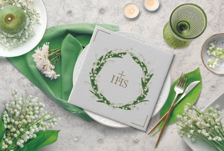 Premium Airlaid napkins, Communion, 1/4, 40 x 40 cm 50 pcs.