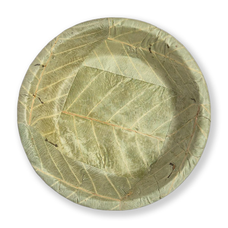 Deep plate made of Sal tree leaves, Ø 19.5 cm, height 3.25 cm, 500 ml, 20 pcs