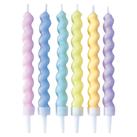 Birthday Candles "Twisted Pastel", 6 pcs.