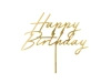 Topper akrylowy na tort "Happy Birhday", 18 x 16 cm, 1 szt.
