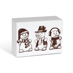 White box with lid "Snowmen" 25 x 15 x 8 cm 50 pcs.