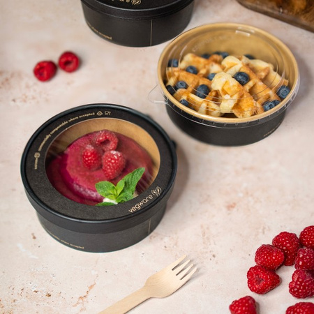 Paper lid with cellulose window for Vegware Bowl Ø 150 mm 50 pcs