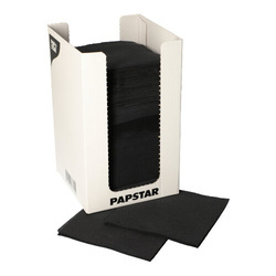 Black 2-layer 1/4 napkins in dispenser 20 x 20 cm 100 pcs.