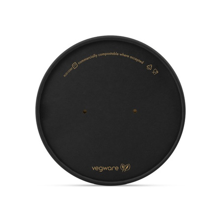 Pokrywka papierowa do miski czarna Vegware śr. 150 mm 50 szt.