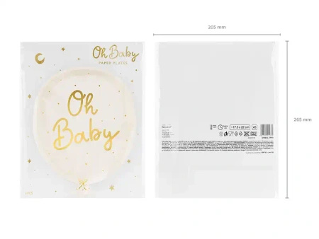 Paper Plates "Oh Baby", 17.5 × 22 cm, 6 pcs