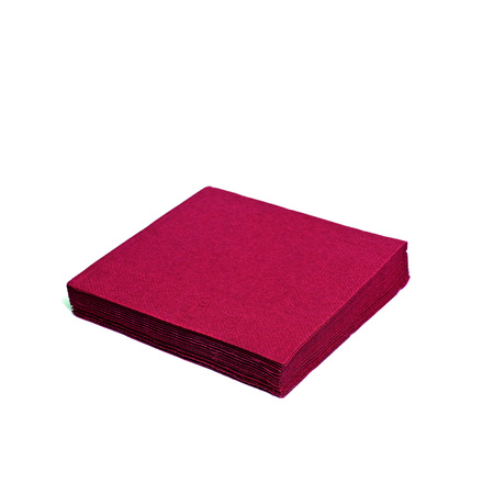 2-ply Burgundy napkins 1/4 fold 33 × 33 cm, 50 pcs.