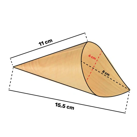 Wood cones 8 x 15,5 cm 50 pcs.