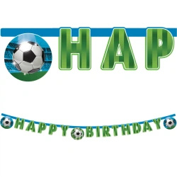 Paper birthday banner “Football” 2 m, 1 pc