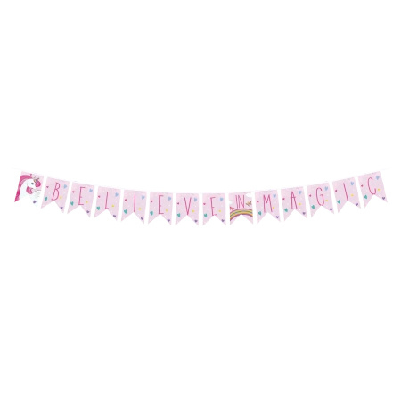 Baner urodzinowy papierowy "Unicorn ", 2 m, 1 szt.