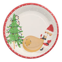 Round paper plate "Santa Claus" 23 cm 10 pcs.